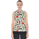 Love Abstract Background Love Textures Mock Neck Shell Top