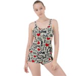 Love Abstract Background Love Textures Boyleg Tankini Set 