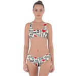 Love Abstract Background Love Textures Criss Cross Bikini Set