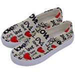 Love Abstract Background Love Textures Kids  Canvas Slip Ons