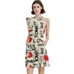 Love Abstract Background Love Textures Cocktail Party Halter Sleeveless Dress With Pockets