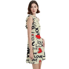 Cocktail Party Halter Sleeveless Dress With Pockets 