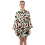 Love Abstract Background Love Textures Long Sleeve Satin Kimono