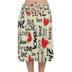 Love Abstract Background Love Textures Velvet Flared Midi Skirt