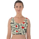 Love Abstract Background Love Textures Velvet Crop Top