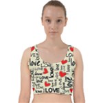 Love Abstract Background Love Textures Velvet Racer Back Crop Top