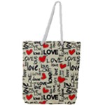 Love Abstract Background Love Textures Full Print Rope Handle Tote (Large)