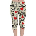 Love Abstract Background Love Textures Velvet Capri Leggings 