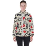 Love Abstract Background Love Textures Women s High Neck Windbreaker