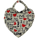 Love Abstract Background Love Textures Giant Heart Shaped Tote