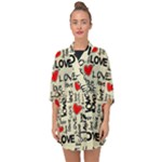 Love Abstract Background Love Textures Half Sleeve Chiffon Kimono