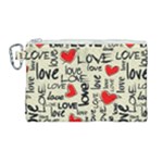 Love Abstract Background Love Textures Canvas Cosmetic Bag (Large)