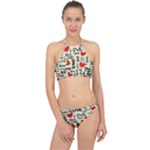 Love Abstract Background Love Textures Halter Bikini Set