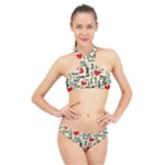 Love Abstract Background Love Textures High Neck Bikini Set