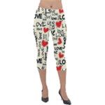 Love Abstract Background Love Textures Lightweight Velour Capri Leggings 