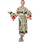 Love Abstract Background Love Textures Maxi Velvet Kimono