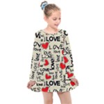 Love Abstract Background Love Textures Kids  Long Sleeve Dress