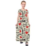 Love Abstract Background Love Textures Kids  Short Sleeve Maxi Dress