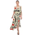 Love Abstract Background Love Textures Maxi Chiffon Cover Up Dress