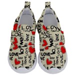 Love Abstract Background Love Textures Kids  Velcro No Lace Shoes