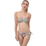 Love Abstract Background Love Textures Twist Bandeau Bikini Set