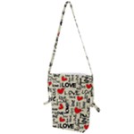 Love Abstract Background Love Textures Folding Shoulder Bag