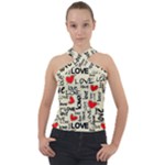 Love Abstract Background Love Textures Cross Neck Velour Top