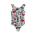 Love Abstract Background Love Textures Kids  Frill Swimsuit