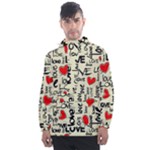 Love Abstract Background Love Textures Men s Front Pocket Pullover Windbreaker