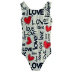 Love Abstract Background Love Textures Kids  Cut-Out Back One Piece Swimsuit