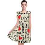 Love Abstract Background Love Textures Tie Up Tunic Dress