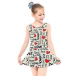 Love Abstract Background Love Textures Kids  Skater Dress Swimsuit