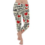 Love Abstract Background Love Textures Lightweight Velour Capri Yoga Leggings