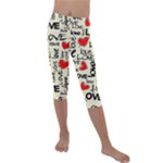 Love Abstract Background Love Textures Kids  Lightweight Velour Capri Leggings 