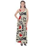 Love Abstract Background Love Textures Sleeveless Velour Maxi Dress