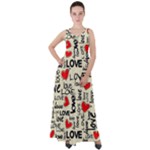 Love Abstract Background Love Textures Empire Waist Velour Maxi Dress