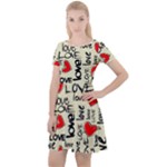 Love Abstract Background Love Textures Cap Sleeve Velour Dress 