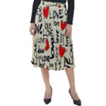 Love Abstract Background Love Textures Classic Velour Midi Skirt 