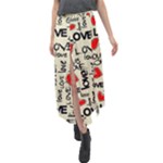 Love Abstract Background Love Textures Velour Split Maxi Skirt