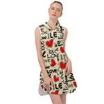 Love Abstract Background Love Textures Sleeveless Shirt Dress