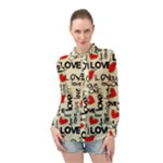 Love Abstract Background Love Textures Long Sleeve Chiffon Shirt