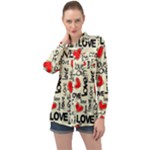 Love Abstract Background Love Textures Long Sleeve Satin Shirt