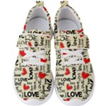 Love Abstract Background Love Textures Men s Velcro Strap Shoes