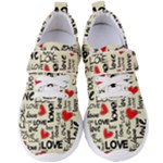 Love Abstract Background Love Textures Women s Velcro Strap Shoes