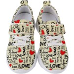 Love Abstract Background Love Textures Kids  Velcro Strap Shoes