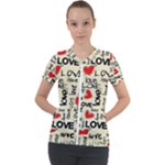 Love Abstract Background Love Textures Short Sleeve Zip Up Jacket