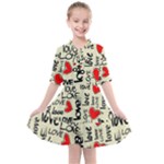 Love Abstract Background Love Textures Kids  All Frills Chiffon Dress