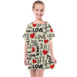 Love Abstract Background Love Textures Kids  One Piece Chiffon Dress