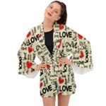 Love Abstract Background Love Textures Long Sleeve Kimono