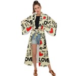 Love Abstract Background Love Textures Maxi Kimono